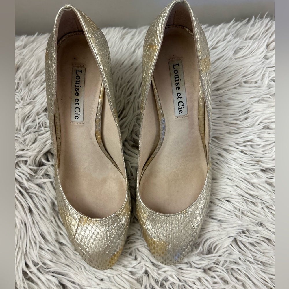 louise et cie silver and gold pumps
